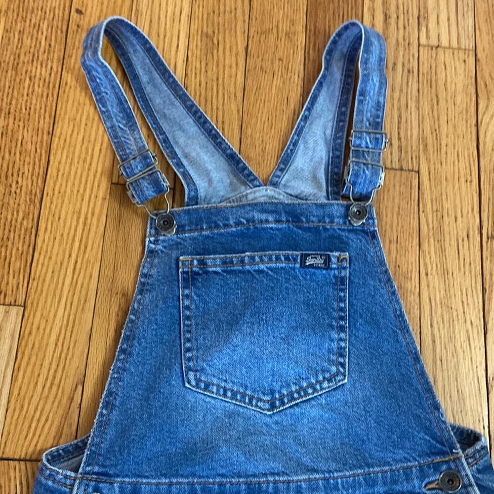 Super Dry Dungaree Dress Denim Jumper Overall sz XS - Picture 4 of 12